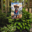 Border Terrier Cowboy Welcome Garden Flag – Western Dog Yard Decor with Mountain Landscape