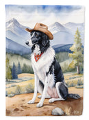 Borzoi Cowboy Welcome Garden Flag – Western Dog Yard Decor with Mountain Landscape