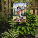 Borzoi Cowboy Welcome Garden Flag – Western Dog Yard Decor with Mountain Landscape