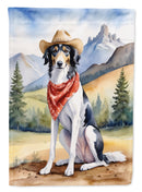 Borzoi Cowboy Welcome Garden Flag – Western Dog Yard Decor with Mountain Landscape
