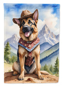German Shepherd Cowboy Welcome House Flag