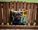 Affenpinscher in Sunflowers Throw Pillow - 14x14 Decorative Pillow – Art for Your Home & Patio