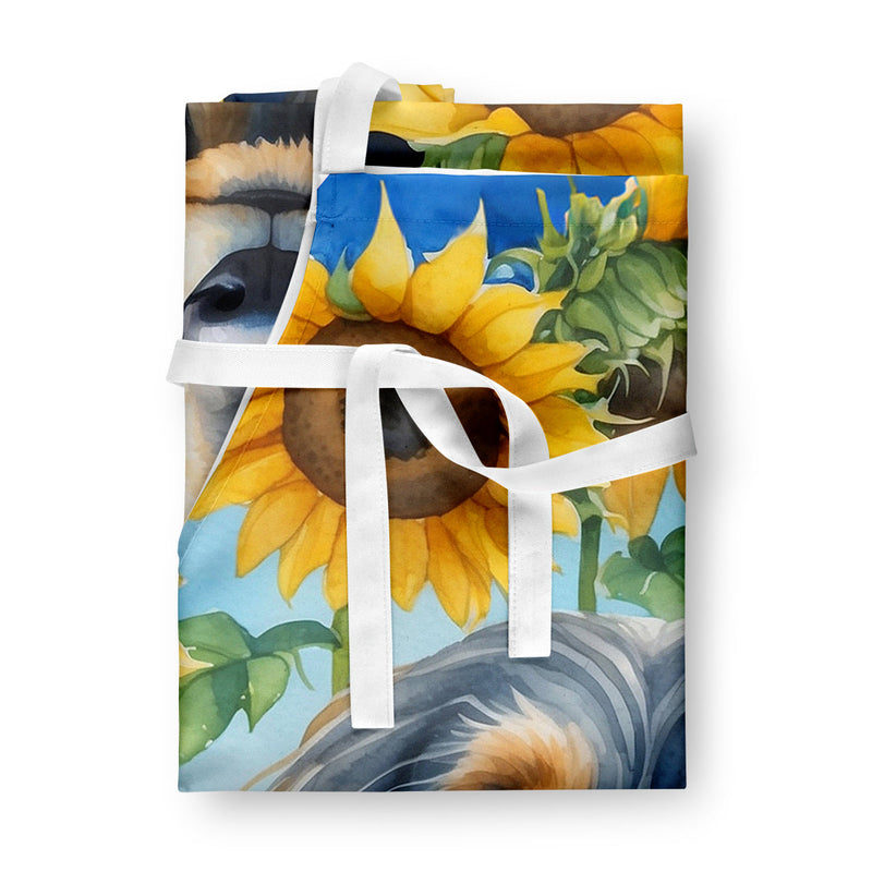 Afghan Hound in Sunflowers Apron