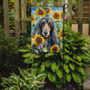 Afghan Hound in Sunflowers Garden Flag – Bright Dog-Themed Yard Decor