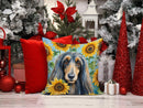 Afghan Hound in Sunflowers Throw Pillow - 14x14 Decorative Pillow – Art for Your Home & Patio