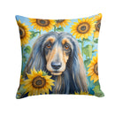 Afghan Hound in Sunflowers Throw Pillow - 14x14 Decorative Pillow – Art for Your Home & Patio