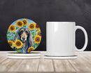 Afghan Hound in Sunflowers Large Sandstone Coasters Pack of 4