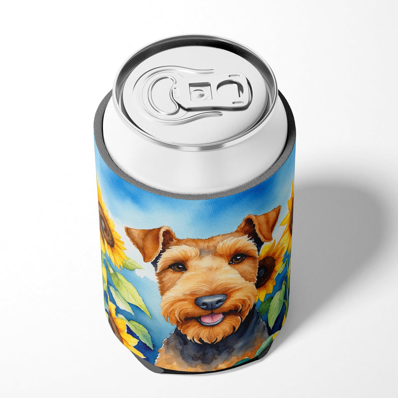 Airedale Terrier in Sunflowers Can or Bottle Hugger