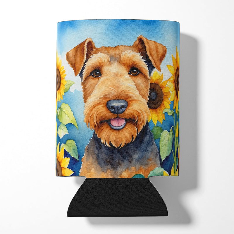 Airedale Terrier in Sunflowers Can or Bottle Hugger