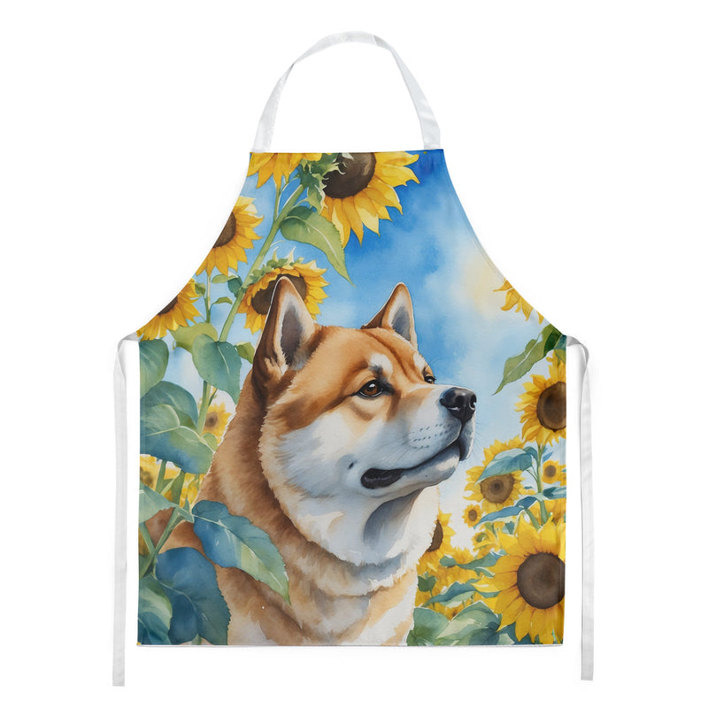 Akita in Sunflowers Apron