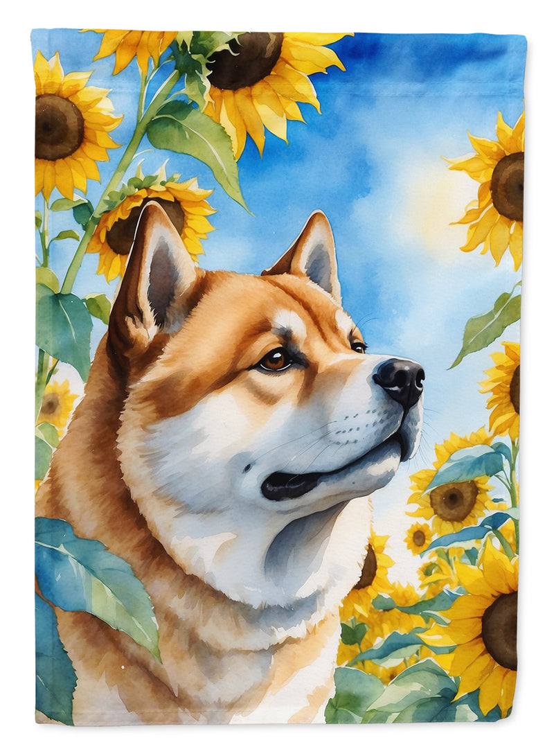 Akita in Sunflowers Garden Flag – Bright Dog-Themed Yard Decor