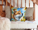 Akita in Sunflowers Throw Pillow - 14x14 Decorative Pillow – Art for Your Home & Patio