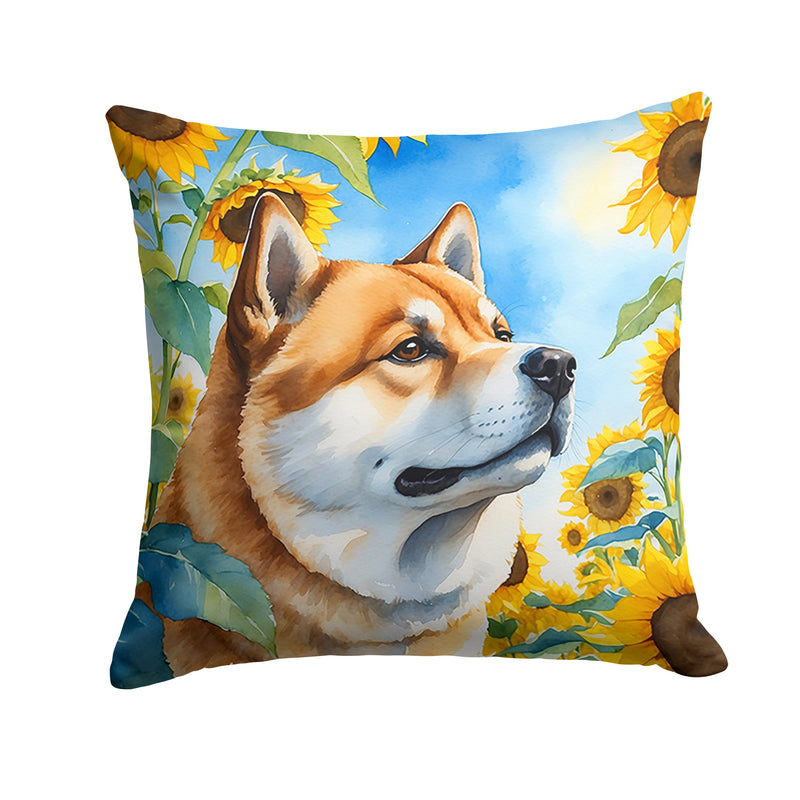 Akita in Sunflowers Throw Pillow - 14x14 Decorative Pillow – Art for Your Home & Patio