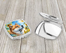 Akita in Sunflowers Compact Mirror – Stylish Purse Mirror with Artistic Covers