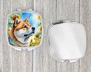 Akita in Sunflowers Compact Mirror – Stylish Purse Mirror with Artistic Covers