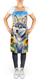 Alaskan Klee Kai in Sunflowers Apron – Artist-Designed Kitchen, BBQ & Craft Apron