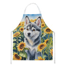 Alaskan Klee Kai in Sunflowers Apron – Artist-Designed Kitchen, BBQ & Craft Apron
