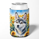 Alaskan Klee Kai in Sunflowers Can or Bottle Hugger