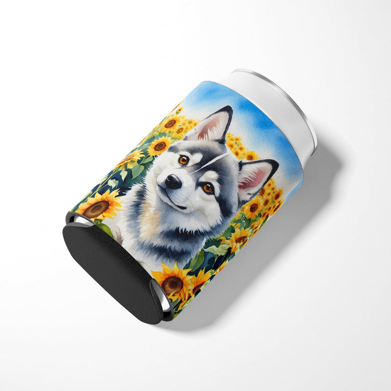 Alaskan Klee Kai in Sunflowers Can or Bottle Hugger