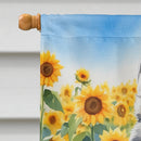 Alaskan Klee Kai in Sunflowers House Flag