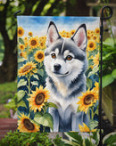 Alaskan Klee Kai in Sunflowers Garden Flag – Bright Dog-Themed Yard Decor