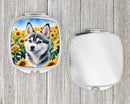 Alaskan Klee Kai in Sunflowers Compact Mirror – Stylish Purse Mirror with Artistic Covers
