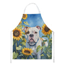 American Bulldog in Sunflowers Apron – Artist-Designed Kitchen, BBQ & Craft Apron