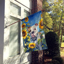 American Bulldog in Sunflowers House Flag