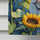 American Bulldog in Sunflowers House Flag