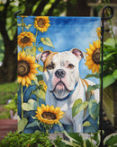 American Bulldog in Sunflowers Garden Flag – Bright Dog-Themed Yard Decor