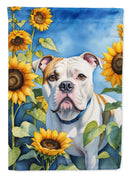 American Bulldog in Sunflowers Garden Flag – Bright Dog-Themed Yard Decor