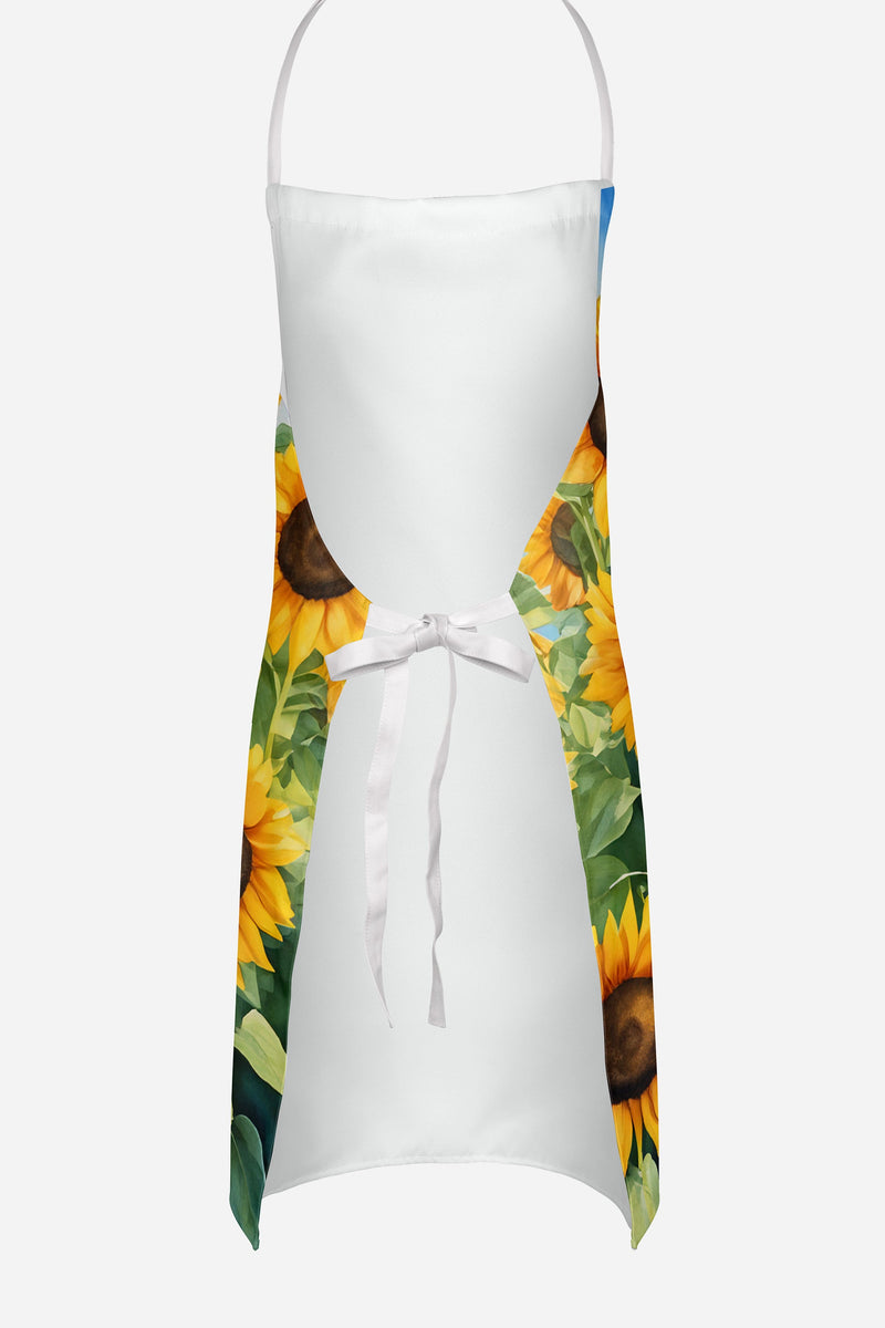 American English Coonhound in Sunflowers Apron – Artist-Designed Kitchen, BBQ & Craft Apron