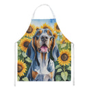 American English Coonhound in Sunflowers Apron – Artist-Designed Kitchen, BBQ & Craft Apron