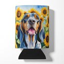 American English Coonhound in Sunflowers Can or Bottle Hugger