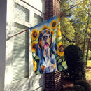 American English Coonhound in Sunflowers House Flag