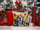 American English Coonhound in Sunflowers Throw Pillow - 14x14 Decorative Pillow – Art for Your Home & Patio