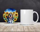 American English Coonhound in Sunflowers Large Sandstone Coasters Pack of 4