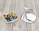 American English Coonhound in Sunflowers Compact Mirror – Stylish Purse Mirror with Artistic Covers