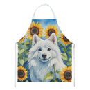 American Eskimo in Sunflowers Apron – Artist-Designed Kitchen, BBQ & Craft Apron