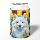 American Eskimo in Sunflowers Can or Bottle Hugger