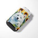 American Eskimo in Sunflowers Can or Bottle Hugger