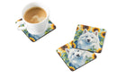 American Eskimo in Sunflowers Coasters - Set of 4 Lightweight Foam, Absorbent Drink Coasters