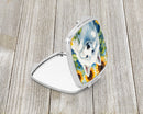 American Eskimo in Sunflowers Compact Mirror – Stylish Purse Mirror with Artistic Covers