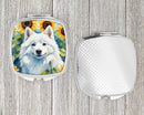 American Eskimo in Sunflowers Compact Mirror – Stylish Purse Mirror with Artistic Covers