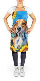 American Foxhound in Sunflowers Apron – Artist-Designed Kitchen, BBQ & Craft Apron