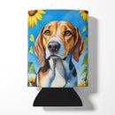 American Foxhound in Sunflowers Can or Bottle Hugger