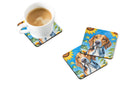 American Foxhound in Sunflowers Coasters - Set of 4 Lightweight Foam, Absorbent Drink Coasters