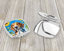 American Foxhound in Sunflowers Compact Mirror – Stylish Purse Mirror with Artistic Covers