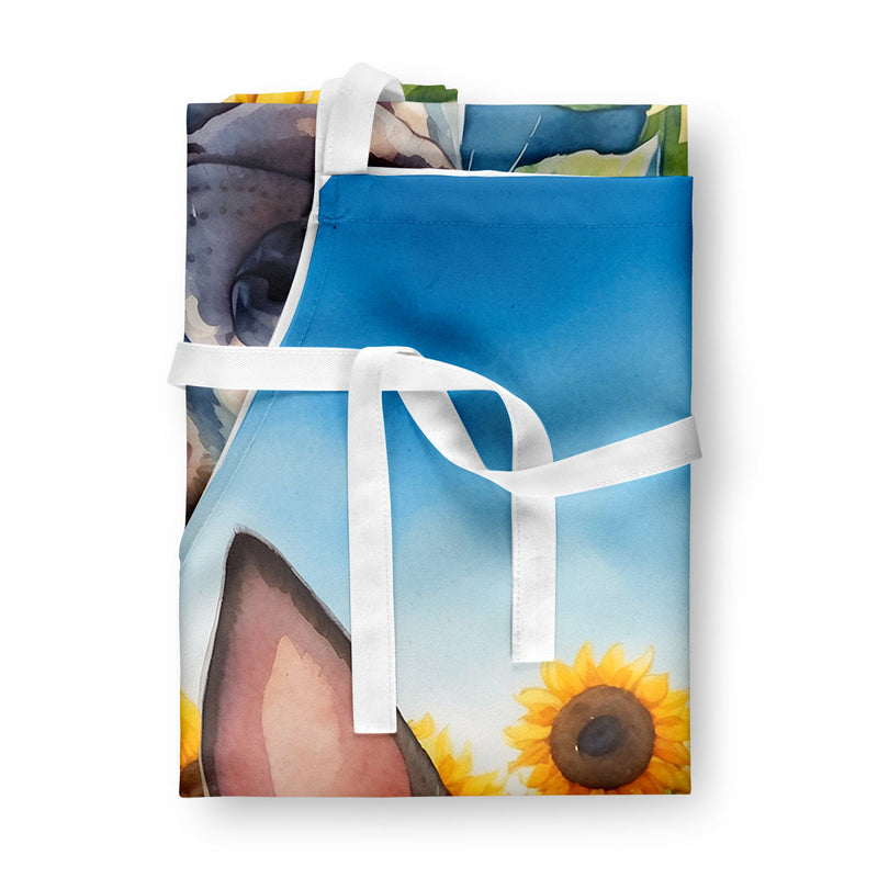 American Hairless Terrier in Sunflowers Apron – Artist-Designed Kitchen, BBQ & Craft Apron