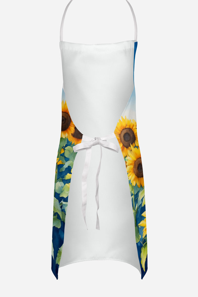 American Hairless Terrier in Sunflowers Apron – Artist-Designed Kitchen, BBQ & Craft Apron